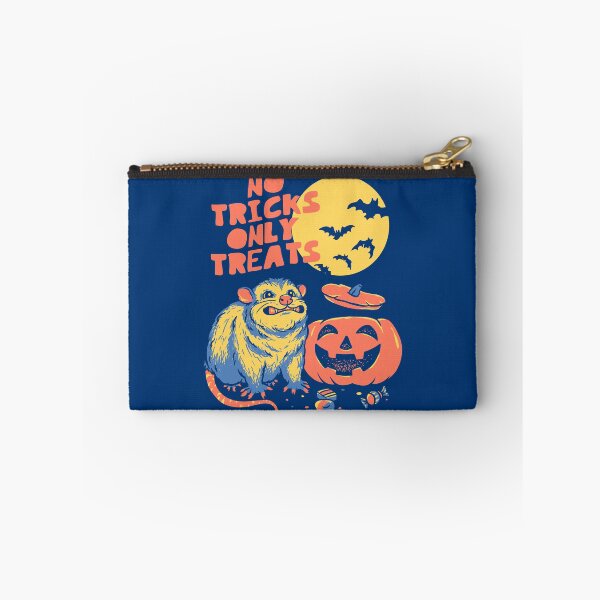 Item preview, Halloween Possum | No Tricks Only Treats | Opossum Eating Pumpkin | Blue BG designed and sold by Any Color Designs.