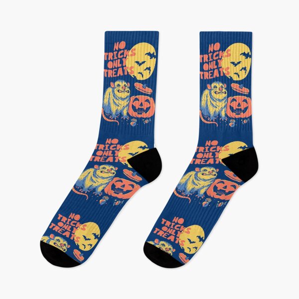Item preview, Halloween Possum | No Tricks Only Treats | Opossum Eating Pumpkin | Blue BG designed and sold by Any Color Designs.