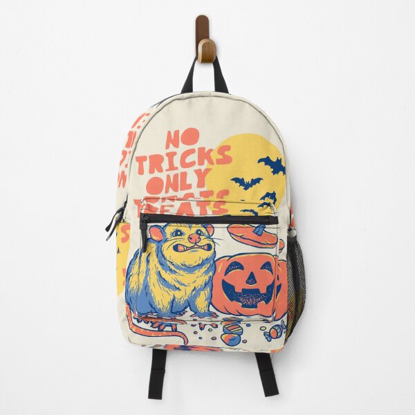 Item preview, Halloween Possum | No Tricks Only Treats | Opossum Eating Pumpkin | White BG designed and sold by Any Color Designs.
