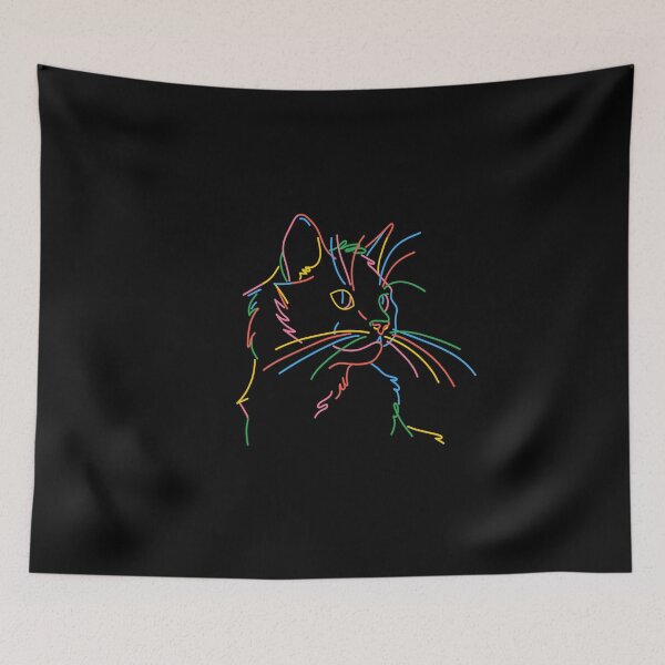 Item preview, COLORFUL CAT OUTLINE  designed and sold by RetroPlaceee.
