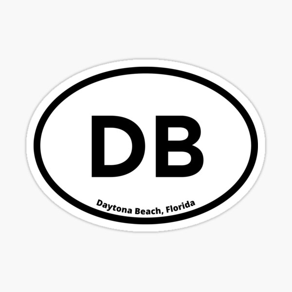 Aperçu de l'œuvre Daytona Beach (DB), Floride - autocollant ovale créée et vendue par SunCoastTees.