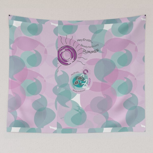 Item preview, Earth ready to enjoy summer !! sunny & nice weather in purple and teal designed and sold by Lowrain Nabih.