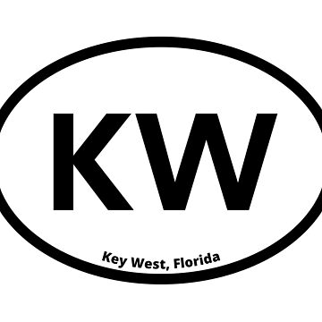 Artwork thumbnail, Key West (KW), Florida - oval sticker by SunCoastTees