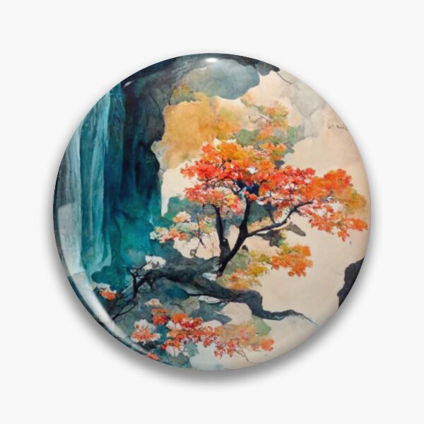 Artikelvorschau, Japanische Wasserfall Landschaft digitale Kunst entworfen und verkauft von Papaink.
