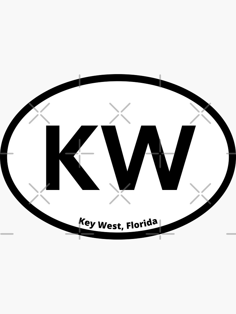 Thumbnail 3 of 3, Sticker, Key West (KW), Florida - oval sticker designed and sold by SunCoastTees.
