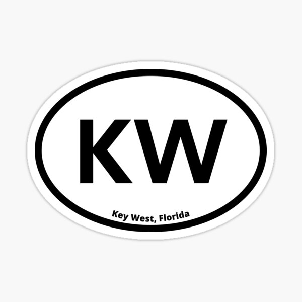 Item preview, Key West (KW), Florida - oval sticker designed and sold by SunCoastTees.