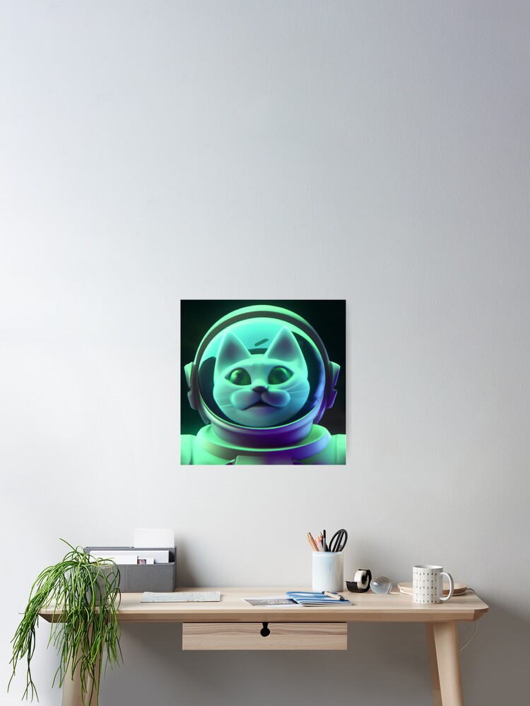 Thumbnail 2 of 3, Poster, SpaceCat Spiff designed and sold by CosmicBee.