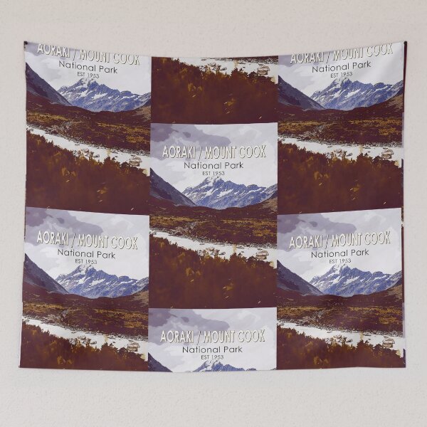 Artikelvorschau, Aoraki Mount Cook Nationalpark Neuseeland Vintage entworfen und verkauft von KrisSidDesigns.