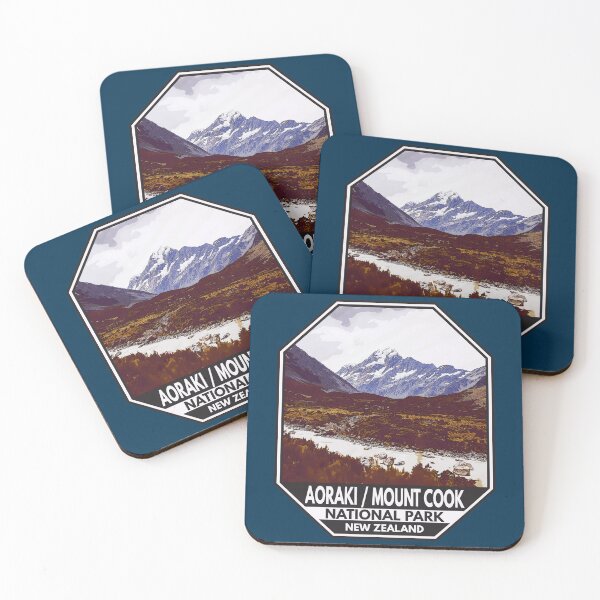 Artikelvorschau, Aoraki Mount Cook Nationalpark Neuseeland Emblem entworfen und verkauft von KrisSidDesigns.