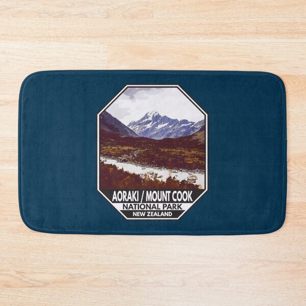 Artikelvorschau, Aoraki Mount Cook Nationalpark Neuseeland Emblem entworfen und verkauft von KrisSidDesigns.