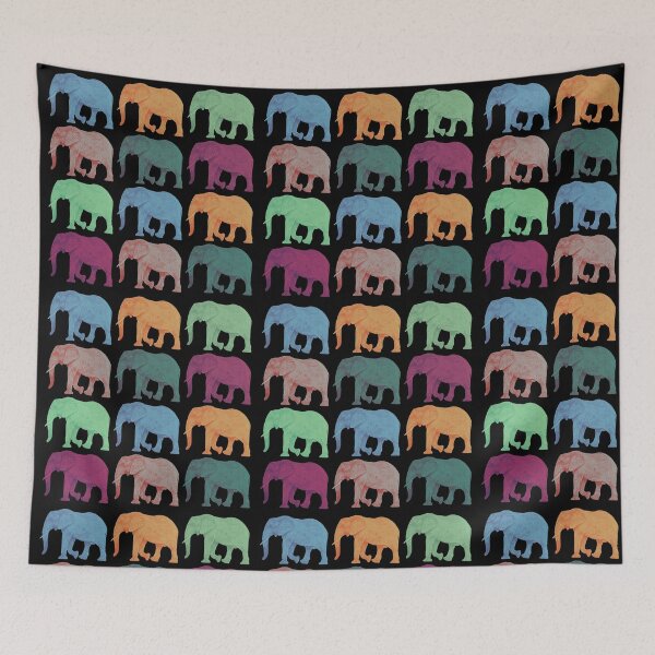 Item preview, Retro Vintage Colors Elephant Pattern designed and sold by Thomas Dossman.