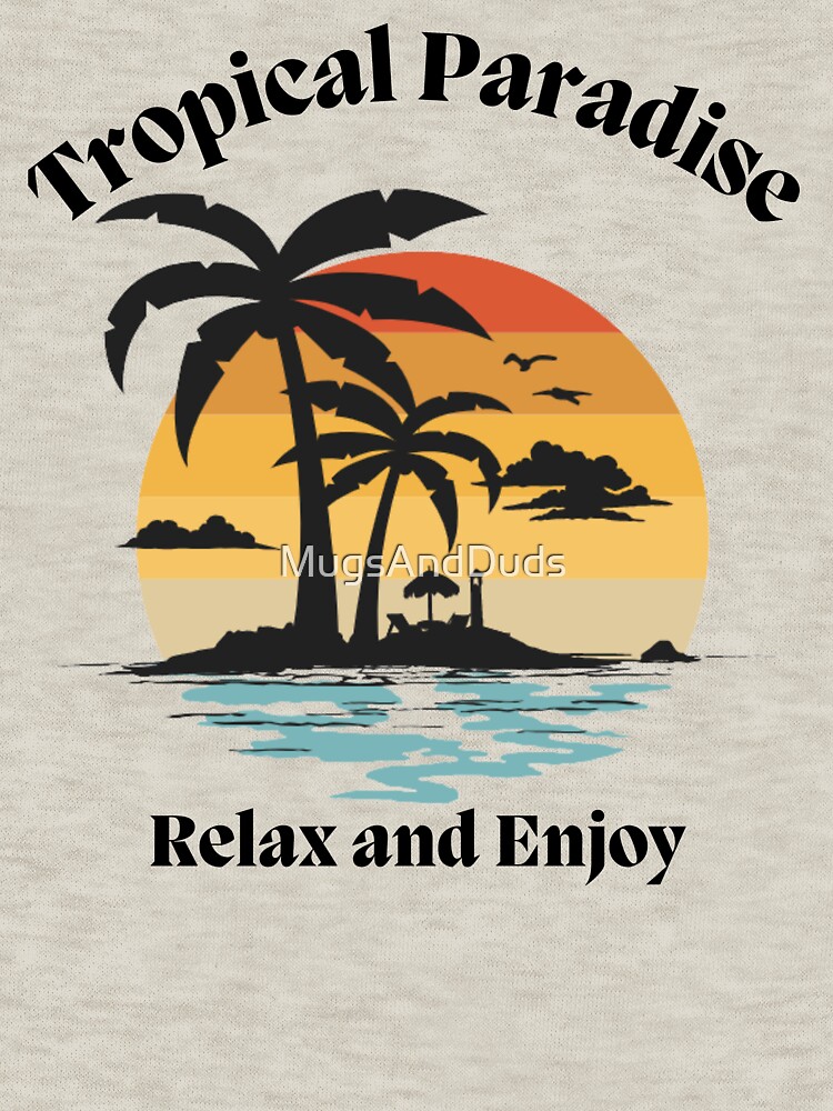 Thumbnail 5 of 5, Zipped Hoodie, Tropical Paradise - Relax & Enjoy designed and sold by MugsAndDuds.