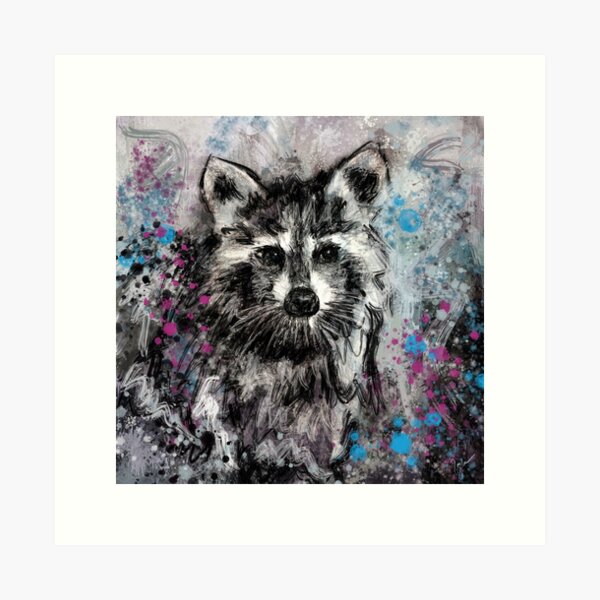 Expressive Raccoon Art Print
