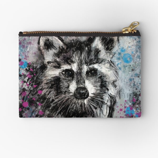 Expressive Raccoon Zipper Pouch