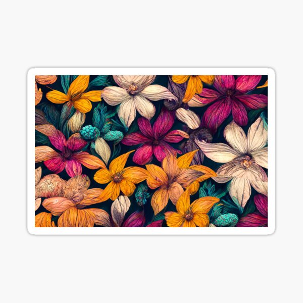 flores de colores Pegatina