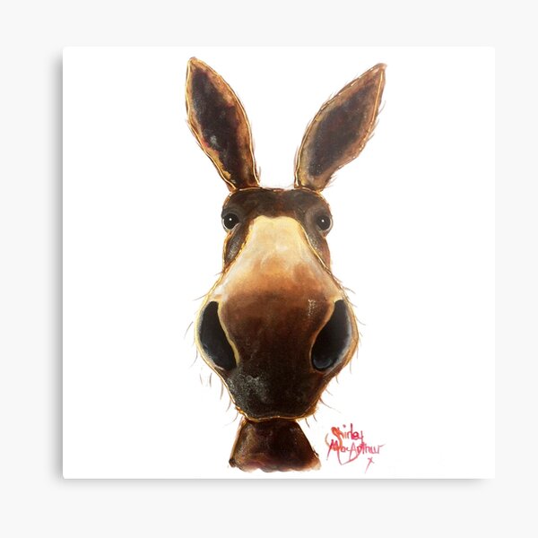 Happy Donkey ' TEDDY ' by Shirley MacArthur Metal Print