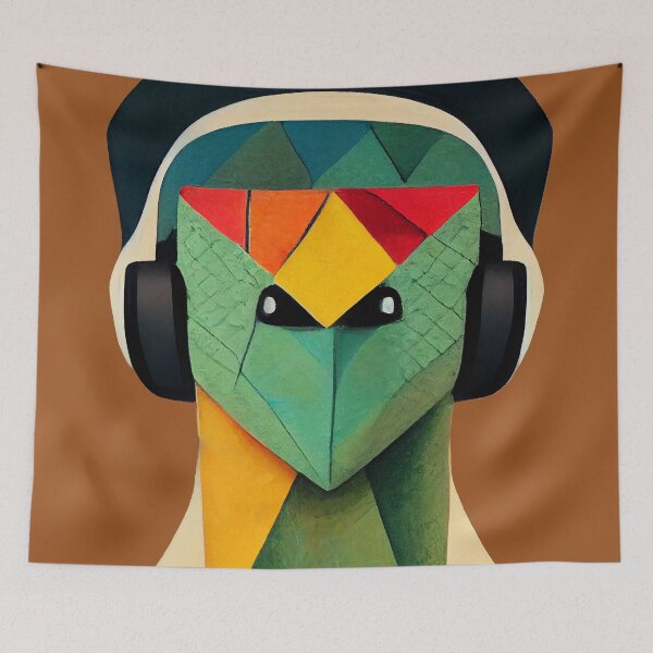 Item preview, Cool Dinosaur With Headphones designed and sold by AtOneMind.