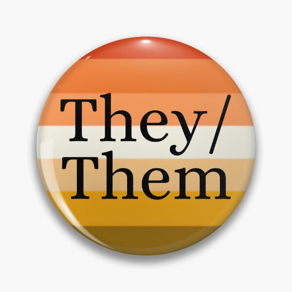 Item preview, They Them Butch Lesbian Pronoun Gender Identity Pin designed and sold by prideXrainbow.