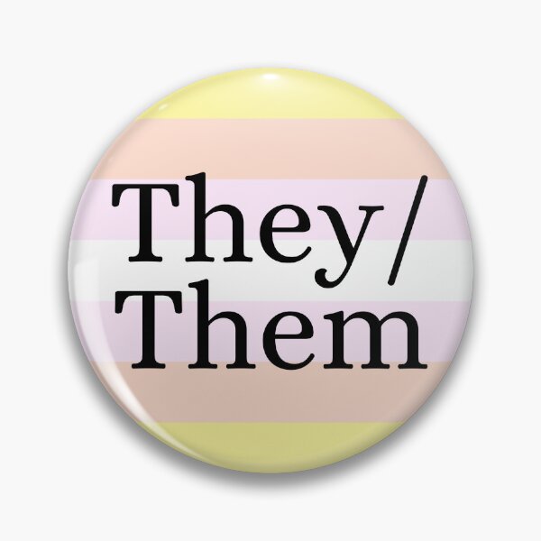 Item preview, They Them Pangender Pronoun Gender Identity Pin designed and sold by prideXrainbow.