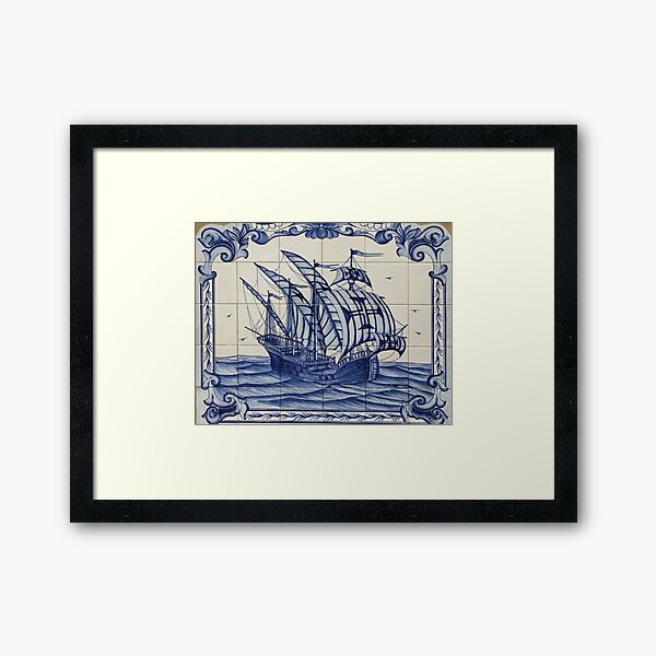 Portuguese Ship Tiles Framed Art Print