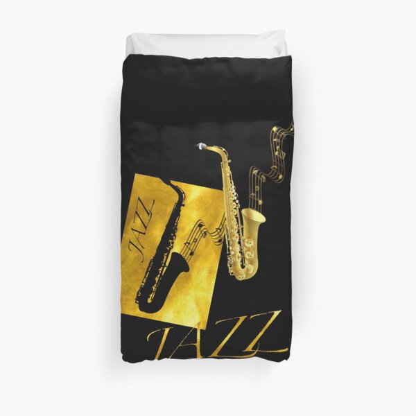 Jazz Sax Saxophone Gold Duvet Cover