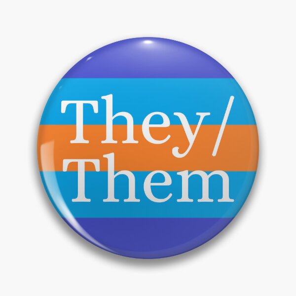 Item preview, They Them Multigender Pronoun Multi Gender Identity Pin designed and sold by prideXrainbow.
