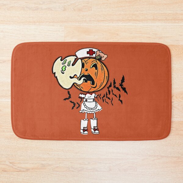 Item preview, Creepy Halloween Nurse Pumpkin Head Ghost Bats  designed and sold by catchyology.