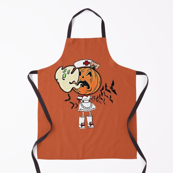 Item preview, Creepy Halloween Nurse Pumpkin Head Ghost Bats  designed and sold by catchyology.