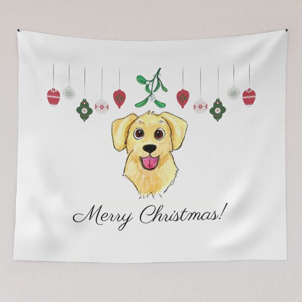 Aperçu de l'œuvre Golden Retriever Noël créée et vendue par PaintedbyCarol.