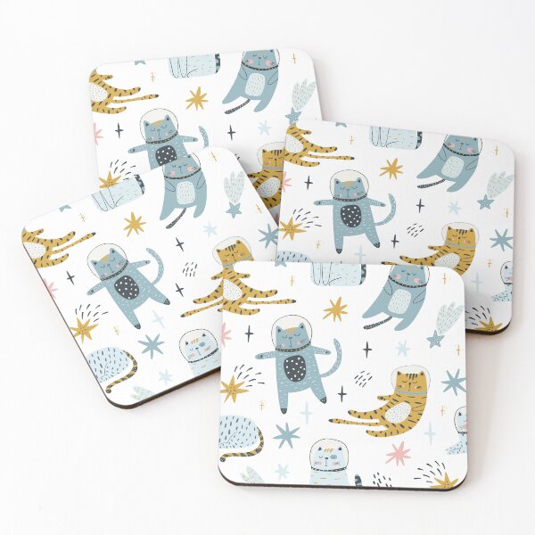Item preview, Cats in Spase Patter Print by Zouzounio Art designed and sold by zouzounioart.