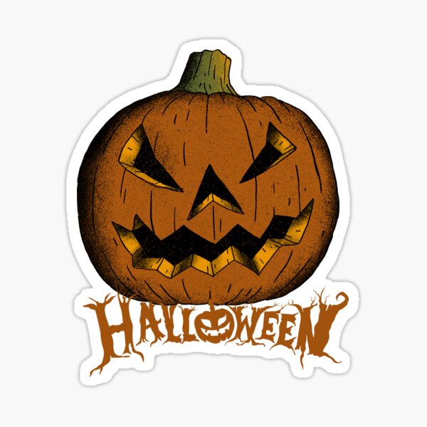 Spooky Pumpkin Cyber Halloween Artwork Sticker For Sale By Mangaworldart Redbubble