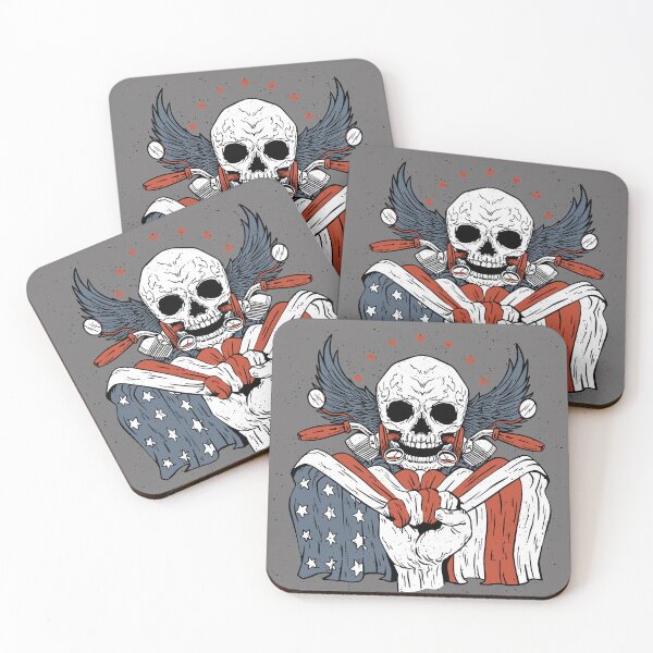 Item preview, Patriotic Halloween Skull Skeleton Shirt for Men and Women designed and sold by Teez-Me.