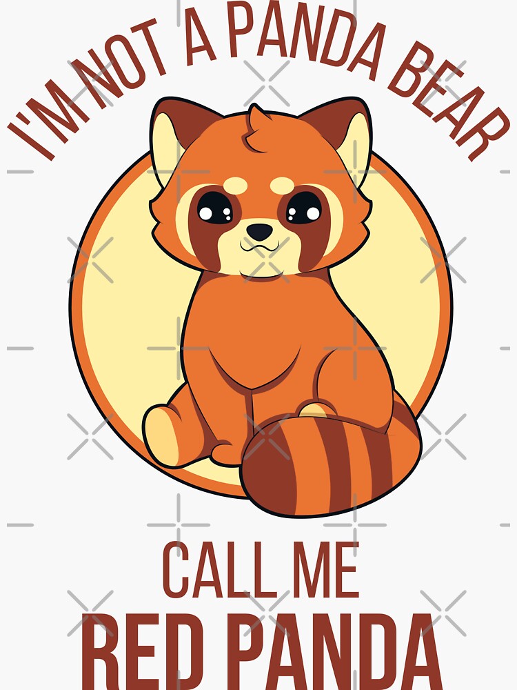 Please Call Me Red Panda "Call Me Red Panda" Sticker for Sale by E8bitstudio | Redbubble