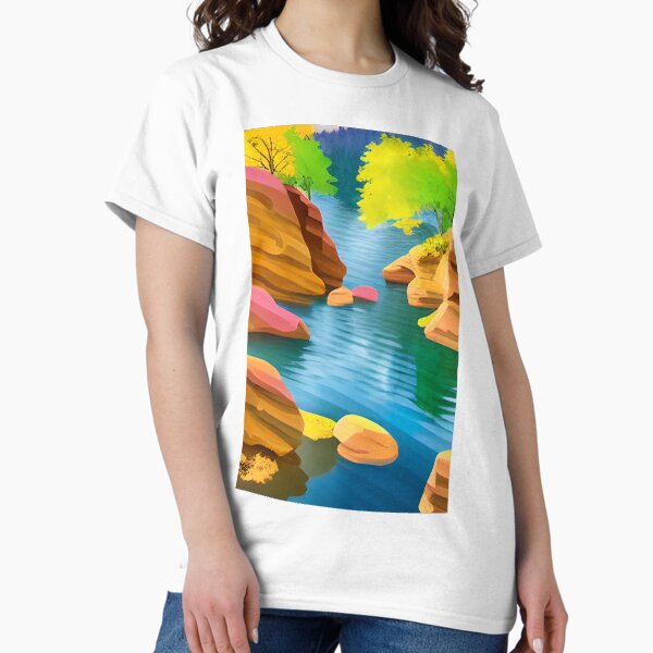 Item preview, A beautiful scenery of a lake in anime style painting. designed and sold by Art-Vibrations.