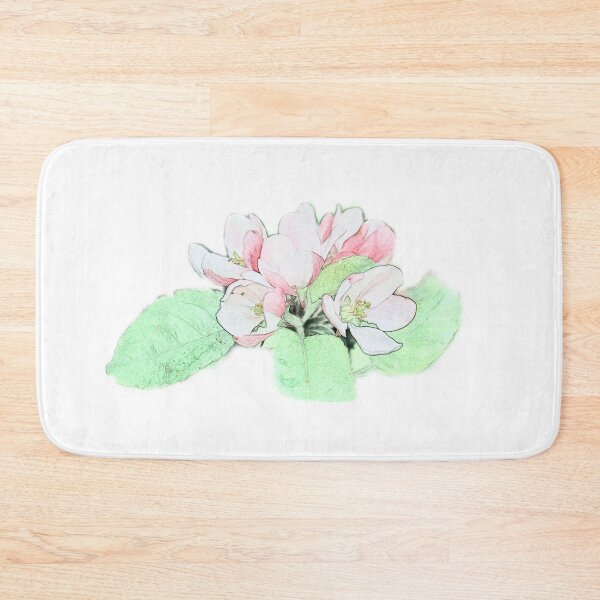 Item preview, Art style pink apple flower color pencil sketch. floral photo art. designed and sold by naturematters.