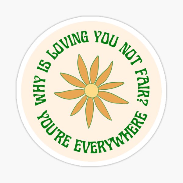 Why's loving you not fair? quote from song Everywhere by Niall Horan  digital lettering Sticker Sticker for Sale by averycooluser