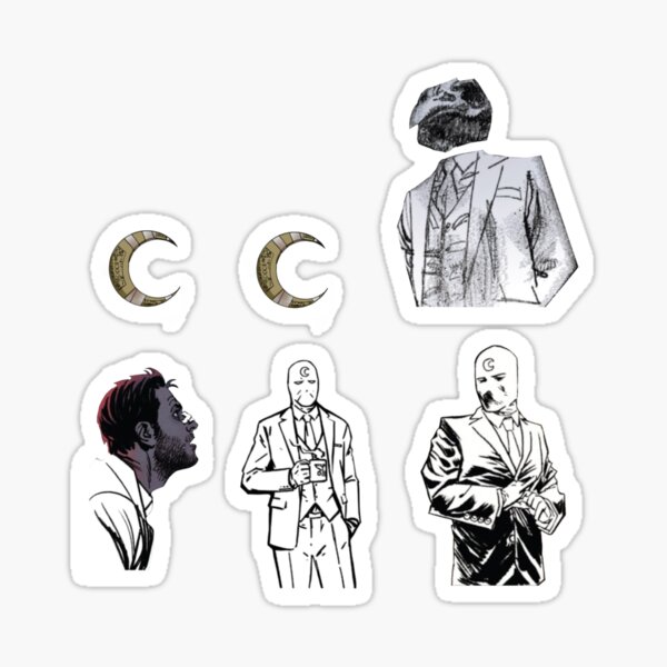 Vista previa del artículo con la obra «Paquete de pegatinas Konshu del sistema Moon Knight», diseñado y vendido por floralphoebe.