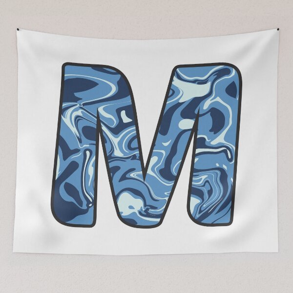 Item preview, M - Blue Marble Alphabet Letter designed and sold by Emmyteddy.