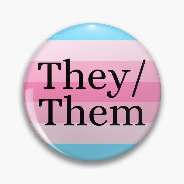 Item preview, They Them Transfeminine Pronoun Transfem Gender Identity Pin designed and sold by prideXrainbow.