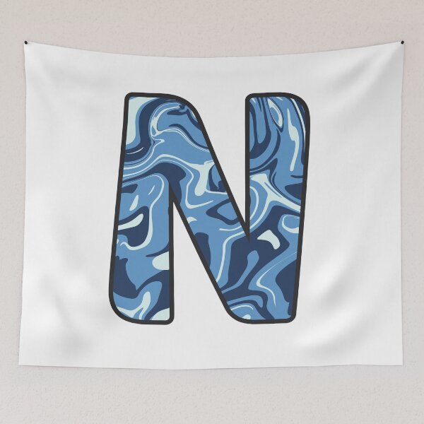 Item preview, N - Blue Marble Alphabet Letter designed and sold by Emmyteddy.