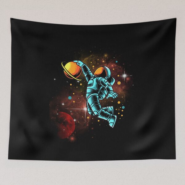 Item preview, Space Jamming Astronaut Slam dunk Saturn in space designed and sold by MyMerch4u.