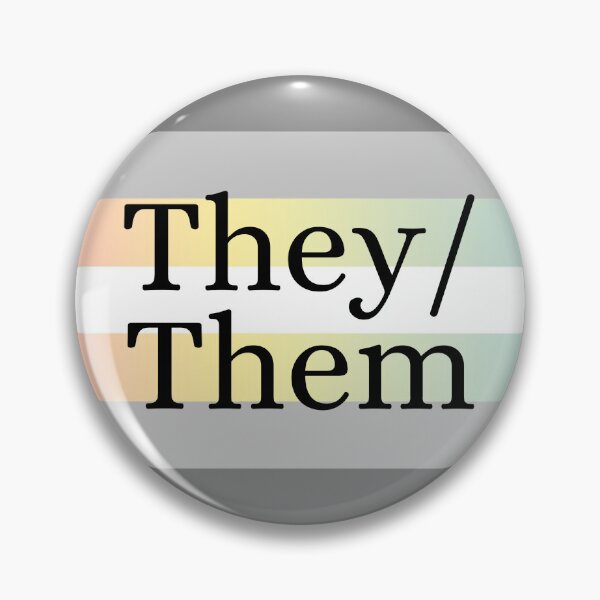 Item preview, They Them Demifluid Pronoun Gender Identity Pin designed and sold by prideXrainbow.