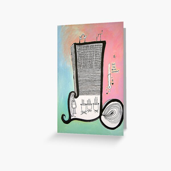 Peel the onion woman! Greeting Card