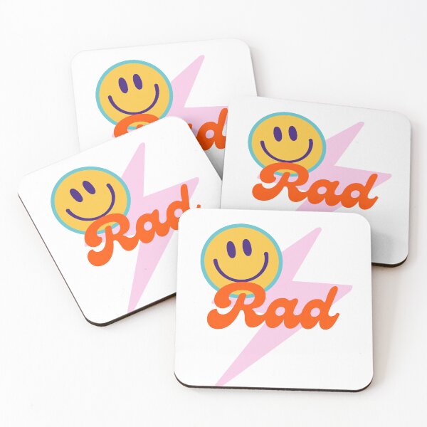 Item preview, Trendy Pink "Rad" Smiley Face Sticker designed and sold by AllVibesWelcome.