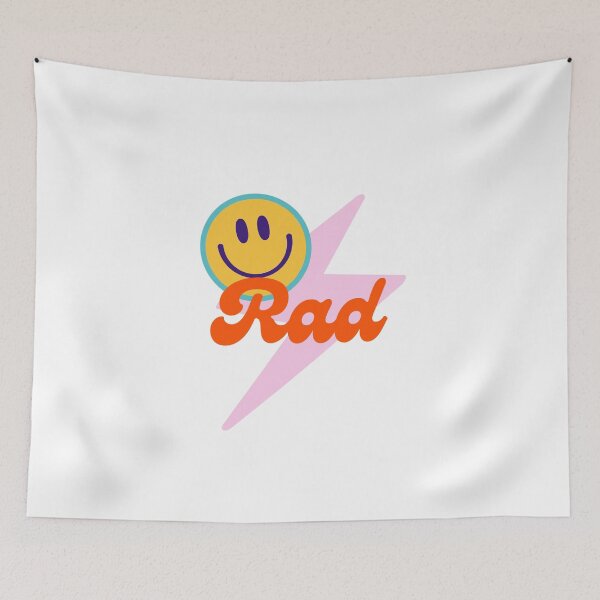 Item preview, Trendy Pink "Rad" Smiley Face Sticker designed and sold by AllVibesWelcome.