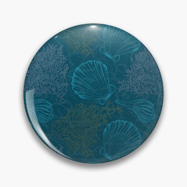 Item preview, Blue Seashell Pattern Design - Seashell Patterns designed and sold by antevasinart.