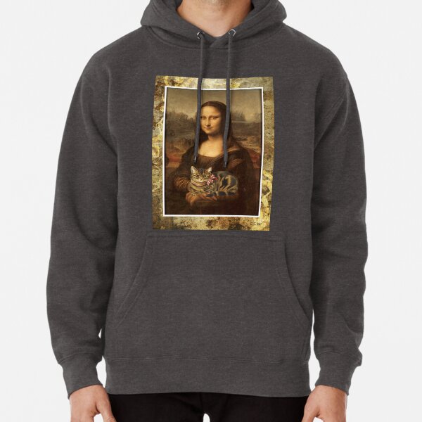 Mona Lisa Holding Cat Pullover Hoodie for Sale by designsbycclair