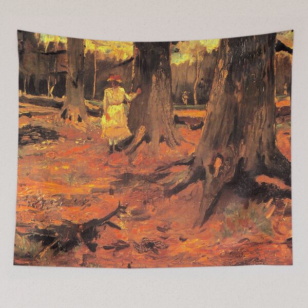 Item preview, Girl in White in the Woods - Vincent van Gogh designed and sold by SimpleJoyStyle.