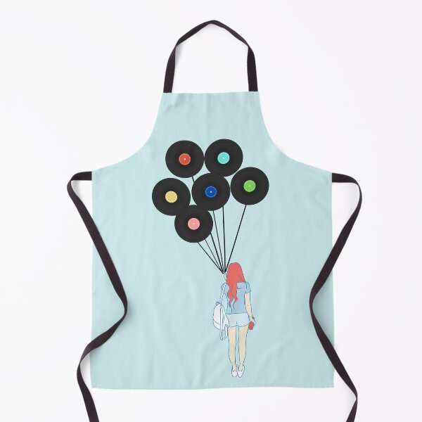 Item preview, Girl With Vinyl Records Balloons For Retro Music Art Lover And Vintage Musicians designed and sold by Funwithmusic.