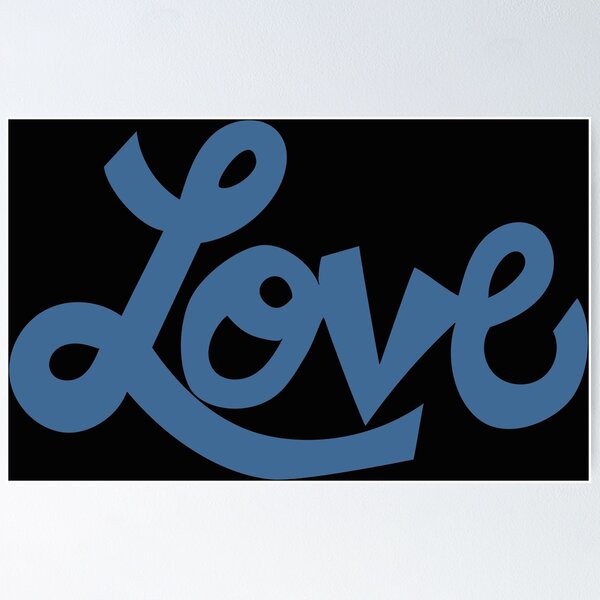 Item preview, LOVE text art in blue cursive  designed and sold by AngelDawnDesign.